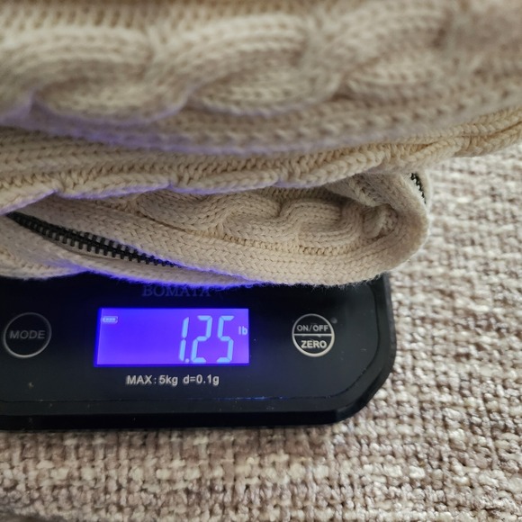 L.L.Bean Women's Beige Cable-Knit Sweater Full Zip Mock Neck Long Sleeve M - Picture 10 of 10